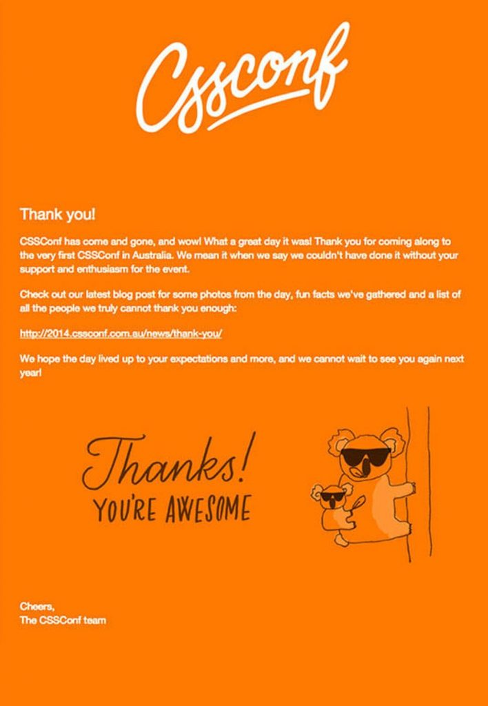 email xác nhận sự kiện