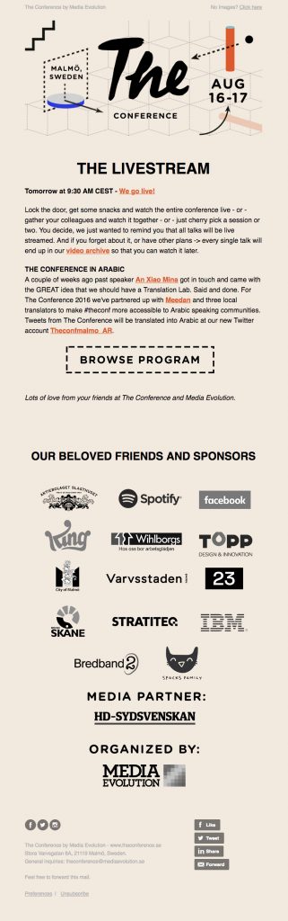 email xác nhận sự kiện