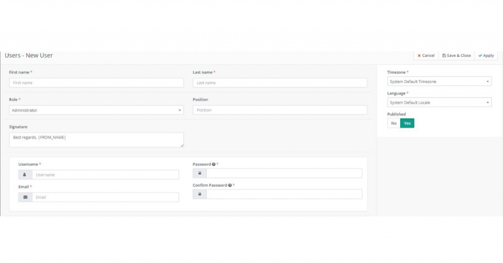 Nếu tổ chức của bạn có nhiều người chịu trách nhiệm marketing khác nhau, bạn sẽ cần thiết lập Người dùng (Users) và Vai trò (Roles) trong Mautic.