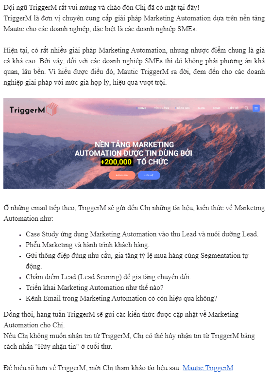 email giới thiệu công ty
